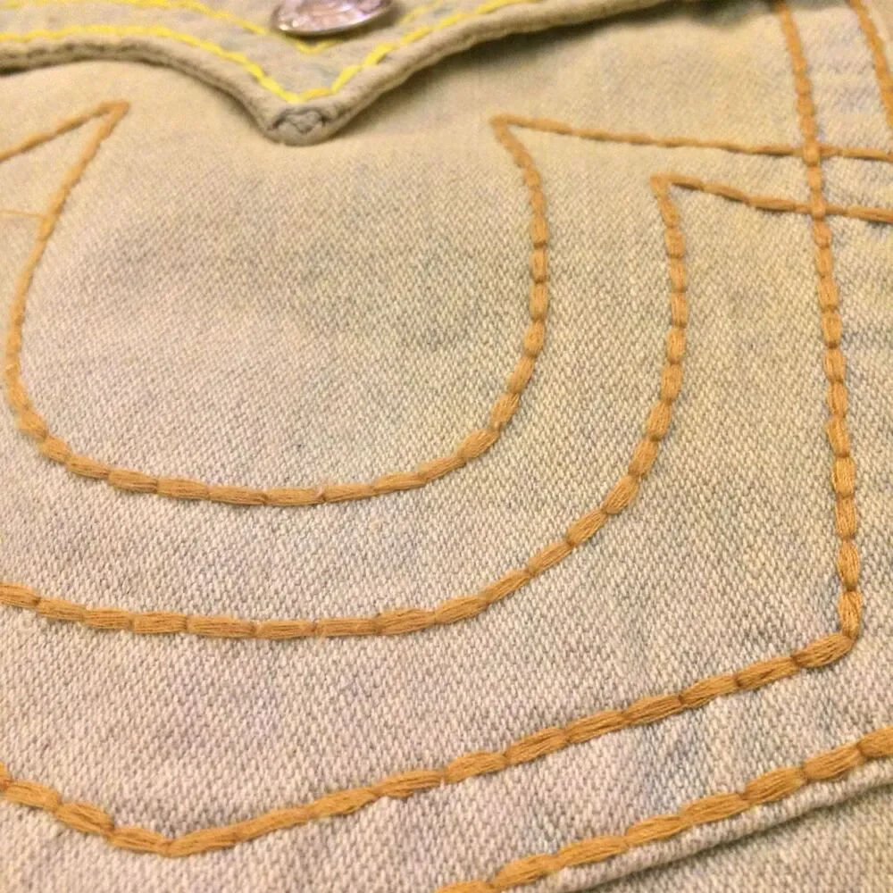 True Religion yellow wash jeans 36